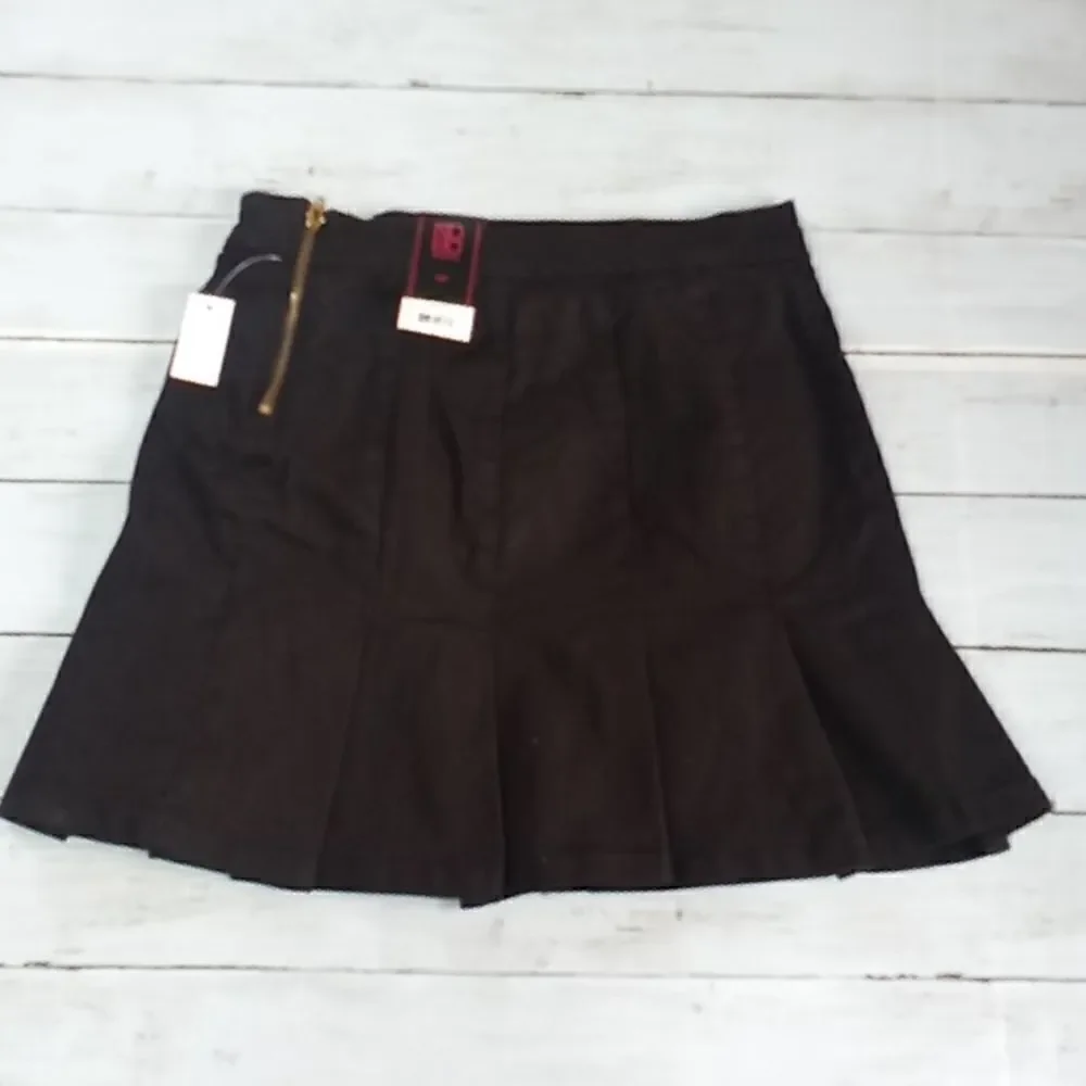 Womens Pleated  Denim School Girl Mini Skirt